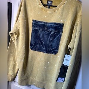 Mustard Yellow Prys Sweater with Denim Pocket